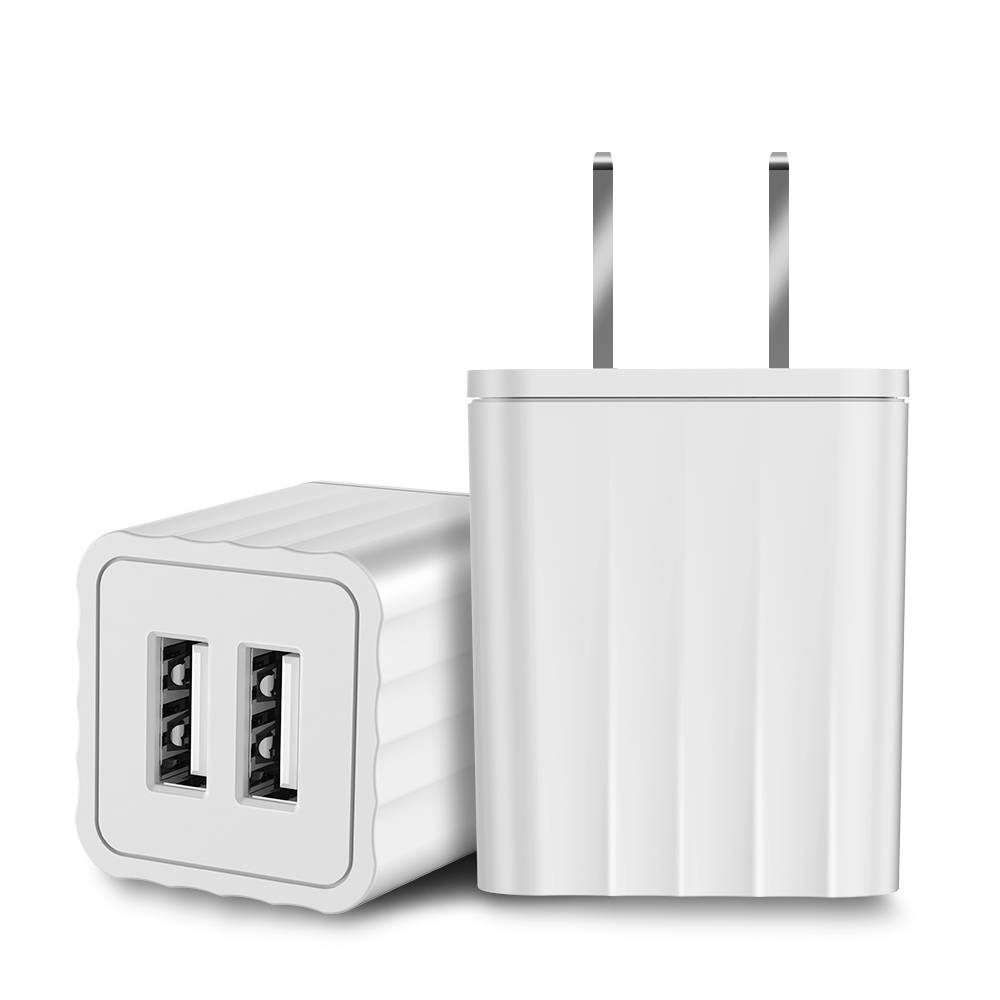 2.1A Dual Port USB Cube Power Adapter Wall Charger Plug Charging Block Cube for Phone 8/7/6 Plus/X, Pad