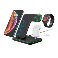 QI 3 In 1 Wireless Charger For Iphone 11/XS/X/Airpods pro/Iwatch 5/4 Fast Charge Wireless Charge Stand For Samsung S10/Bud/Watch