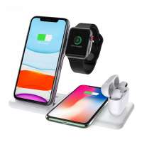 3 in 1 10w qi wireless fast charger for iphone 11/xs airpods pro ap for apple and android