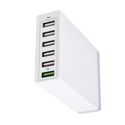 USB Wall Charger 60W 6 Port USB Charging Station Power Port 6 Multi USB Charger Replacement For iPhone iPad Galaxy LG HTC