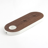 Fast 3 In 1 15 W Three Coil Wood Fast Wireless Charger