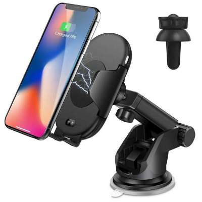 Korea Hot Sell  C9 C10 Infrared Sensor Wireless Car Charger Mount With Dashboard And Air Vent Phone Holder