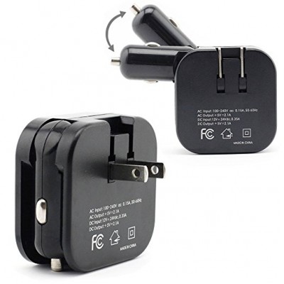 New 2 In 1 Dual USB Wall Car Travel and Home Combo Fast Charger