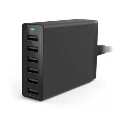 6 Port Desktop Intelligent USB Wall Charger Portable Multiport USB Travel Charger for Smartphone