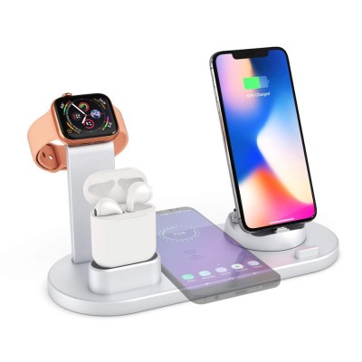 4 in 1 Charging Stand Dock Case For Apple Watch Multiple Charging Station Qi Wireless Charging Compatible with iPhone 11 Pro Max