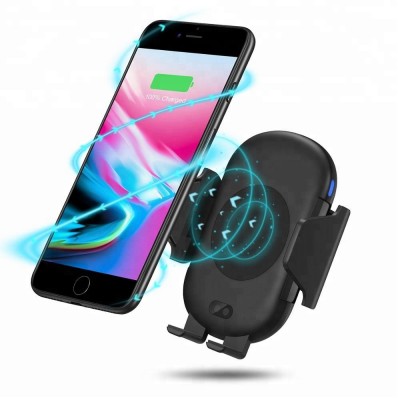 New Products 2019 Qi 10W Automatic Infrared Senor Fast Wireless Car Charger Mount with Phone Holder